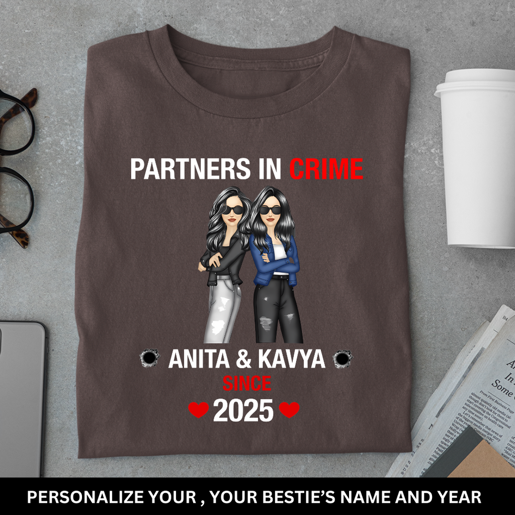 Custom Partners in Crime Bestie Tee