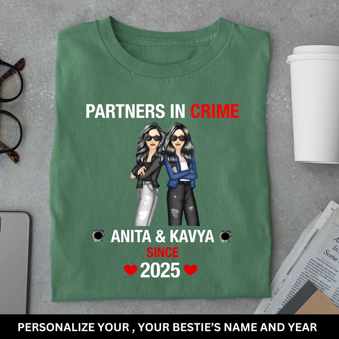 Custom Partners in Crime Bestie Tee