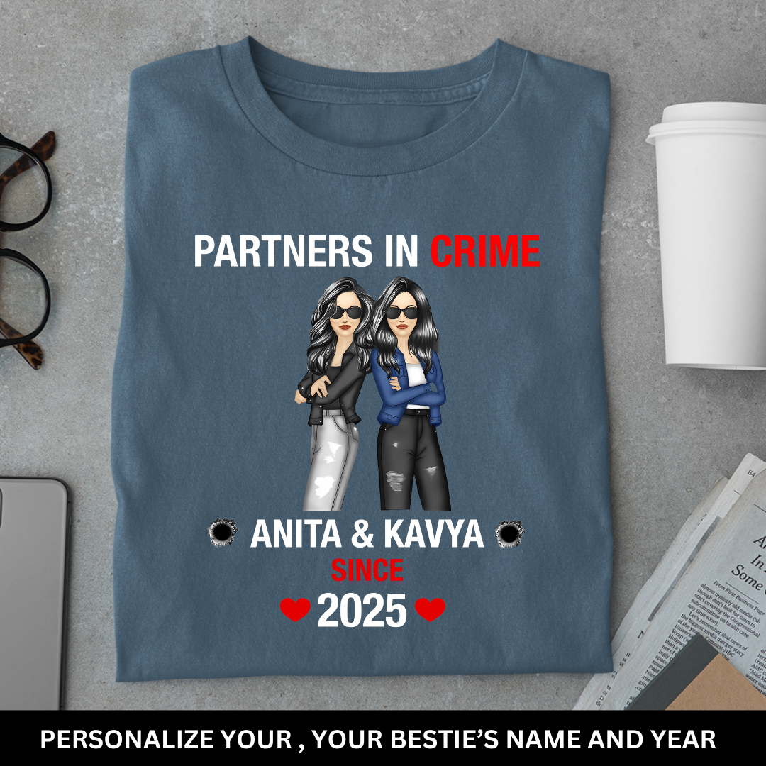 Custom Partners in Crime Bestie Tee