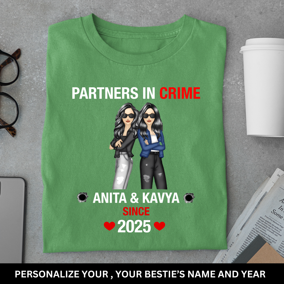 Custom Partners in Crime Bestie Tee