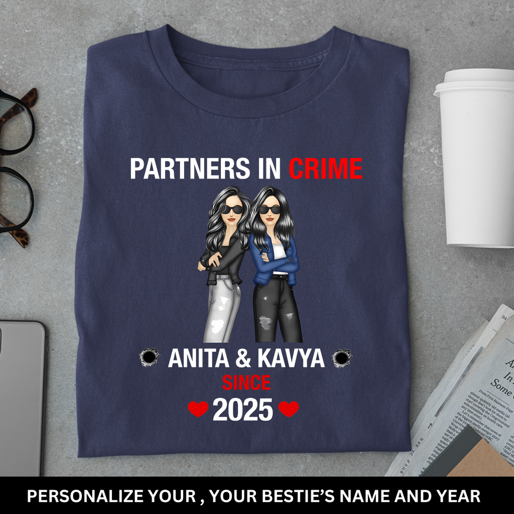 Custom Partners in Crime Bestie Tee