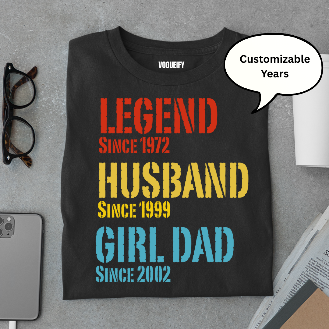 Girl Dad Years Custom Tee