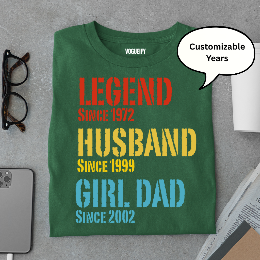 Girl Dad Years Custom Tee