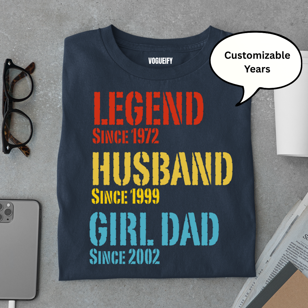 Girl Dad Years Custom Tee