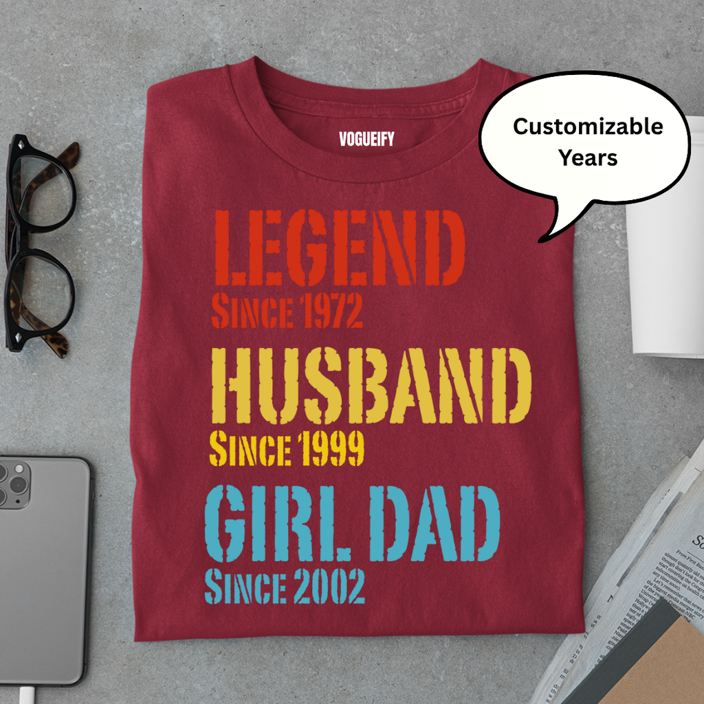 Girl Dad Years Custom Tee