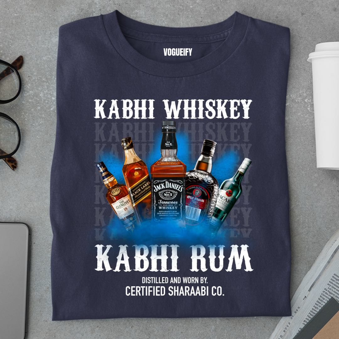 Kabhi Whiskey Kabhi Rum Blue Tee