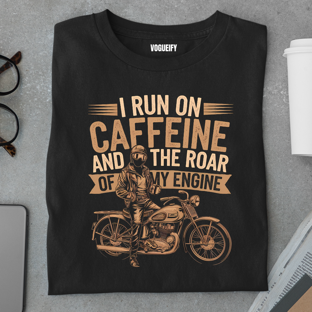 Caffeine and Engine Roars Regular Fit Unisex Tee