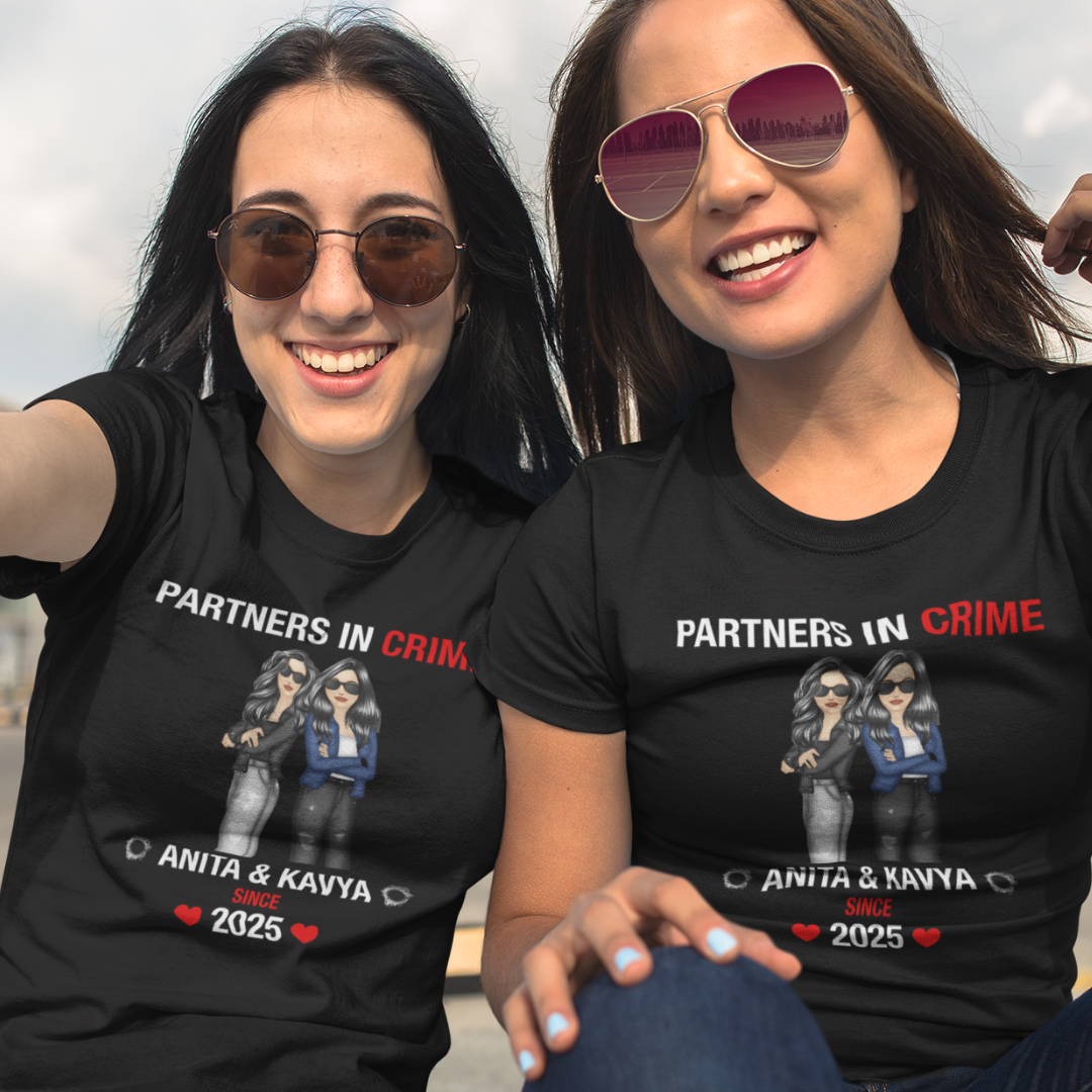 Custom Partners in Crime Bestie Tee