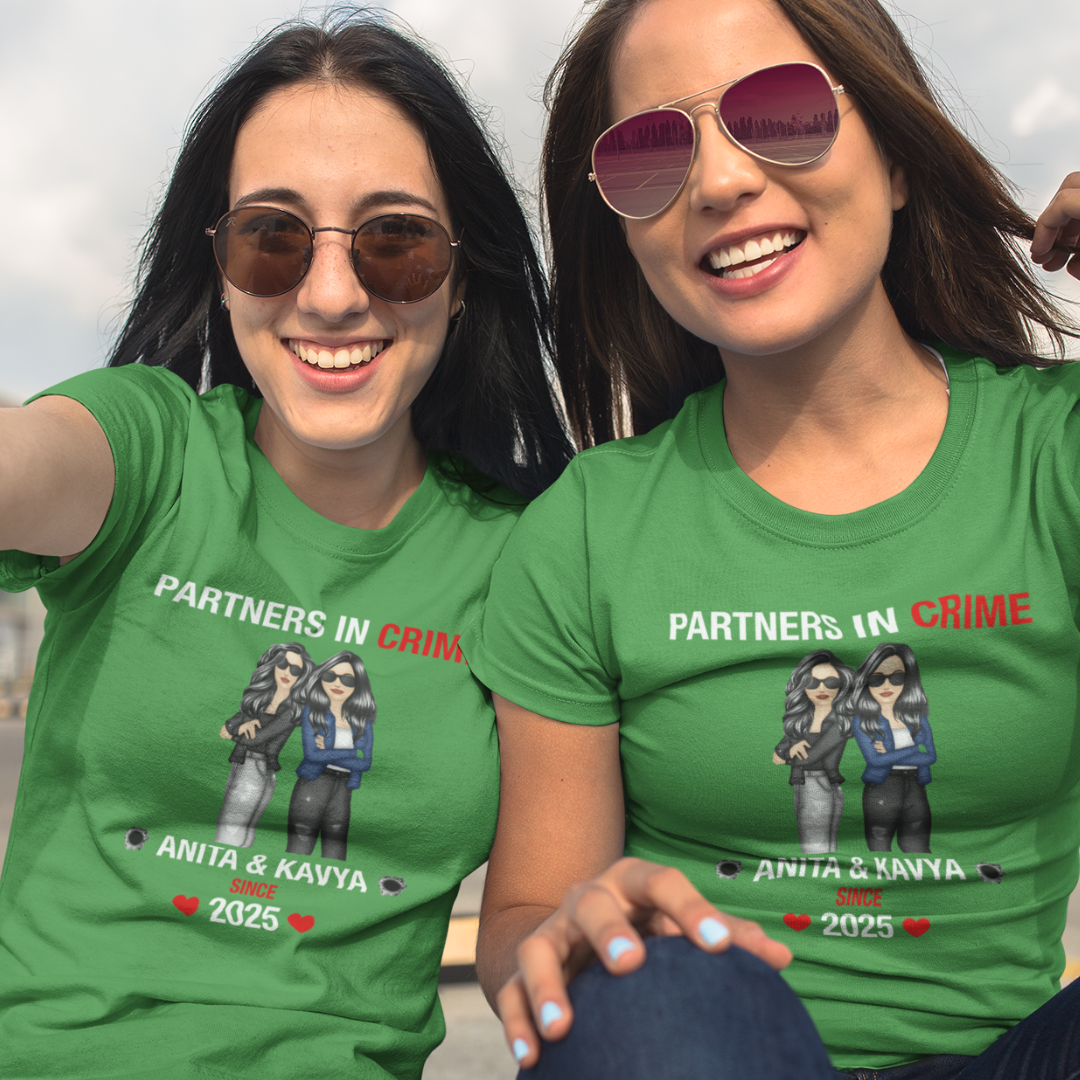 Custom Partners in Crime Bestie Tee