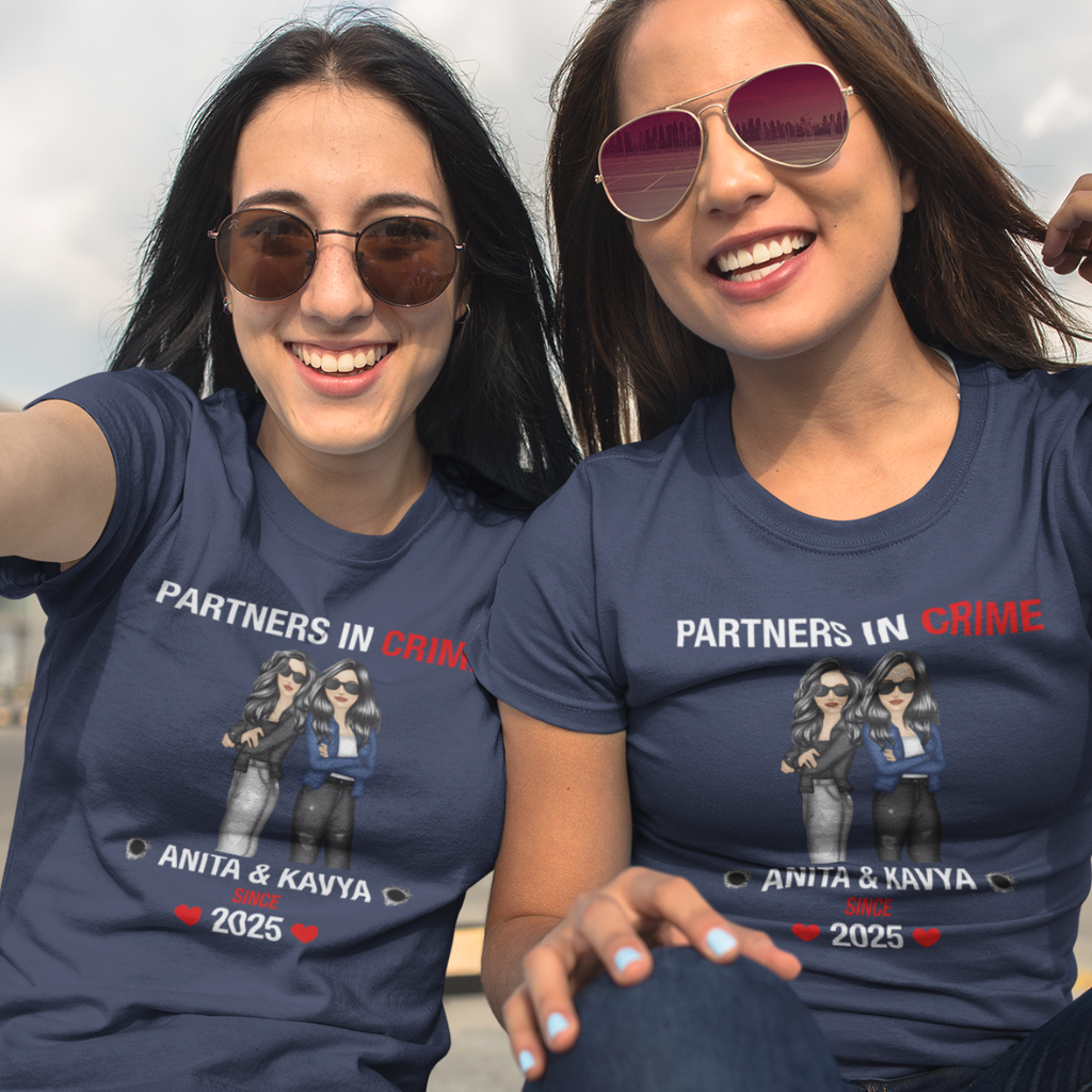 Custom Partners in Crime Bestie Tee