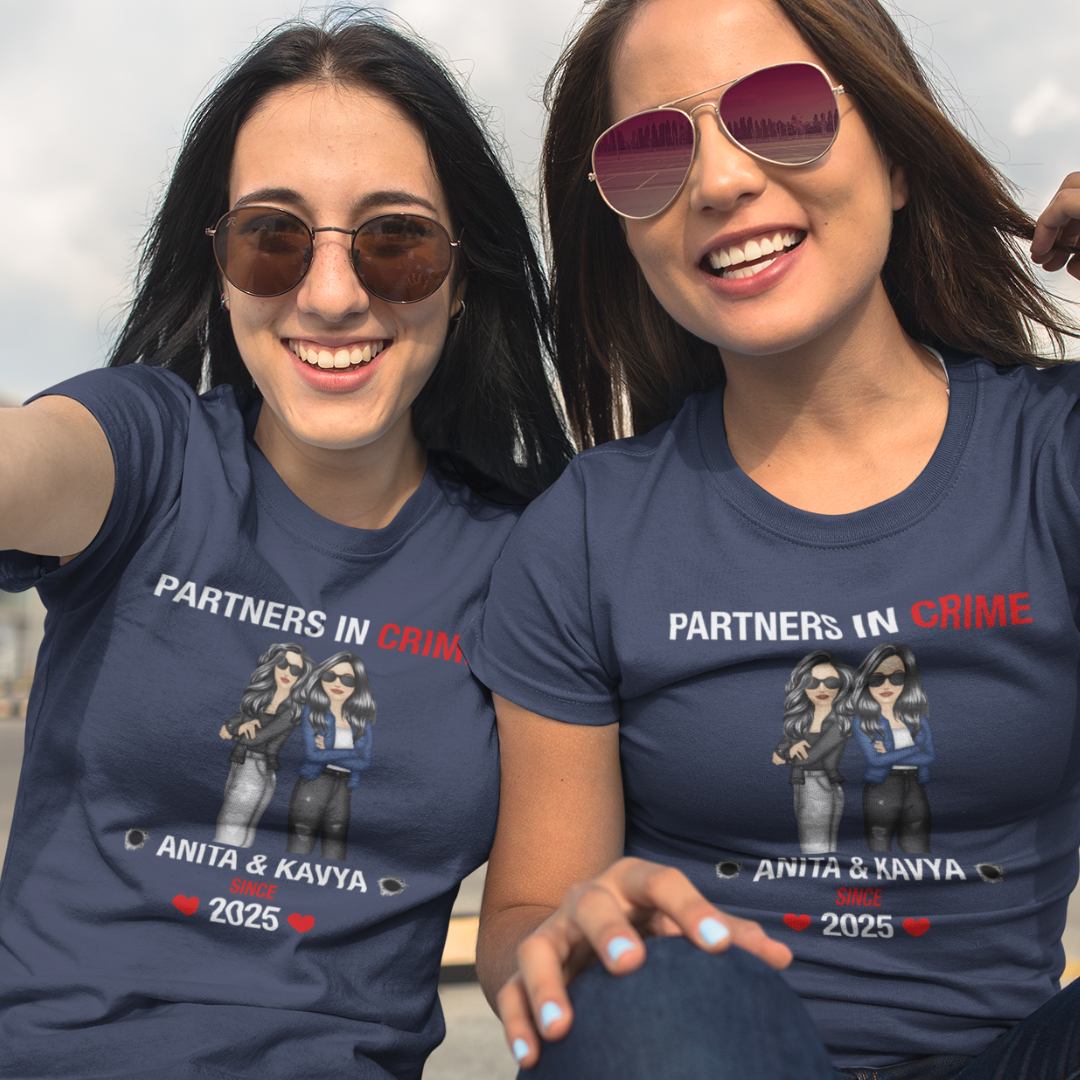 Custom Partners in Crime Bestie Tee