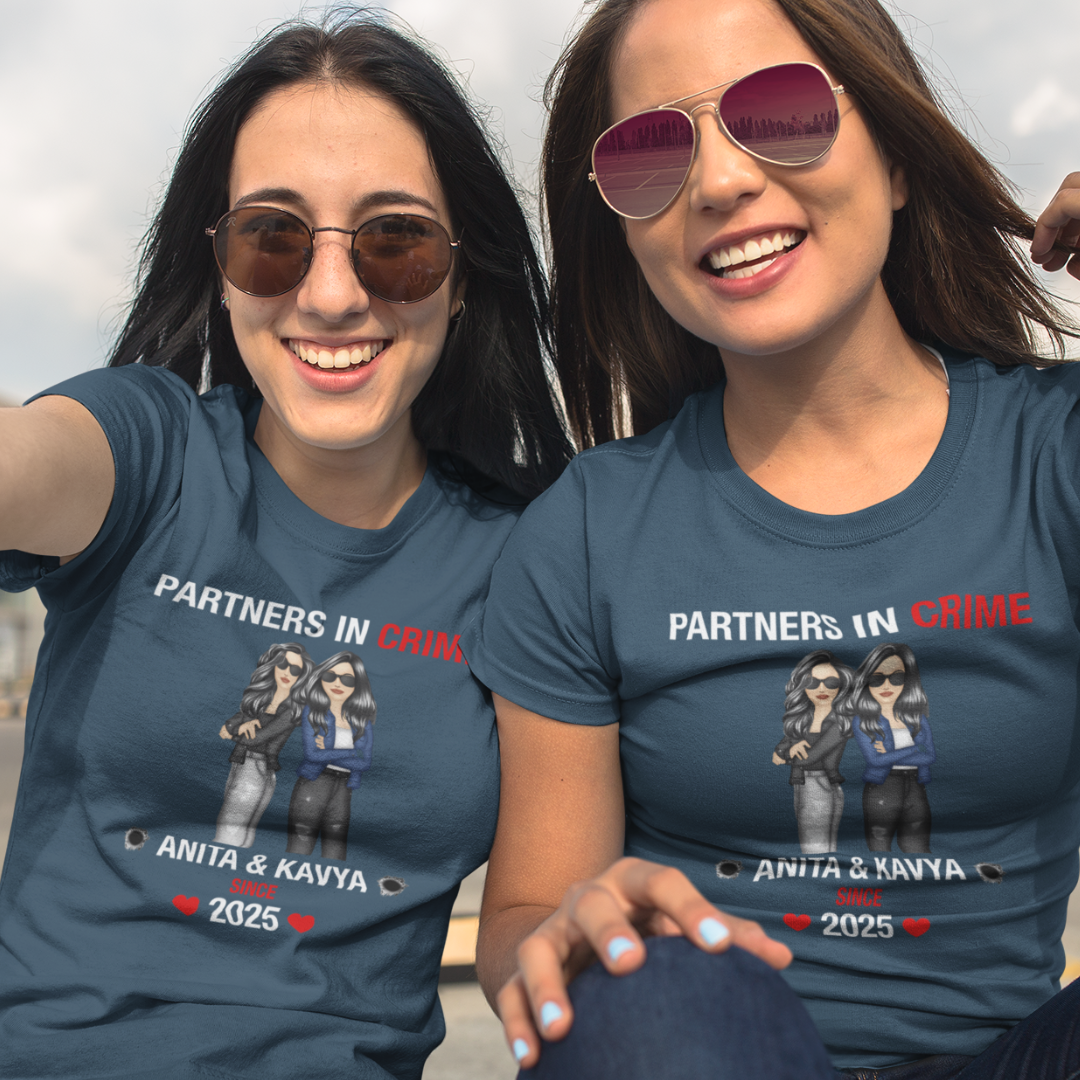 Custom Partners in Crime Bestie Tee