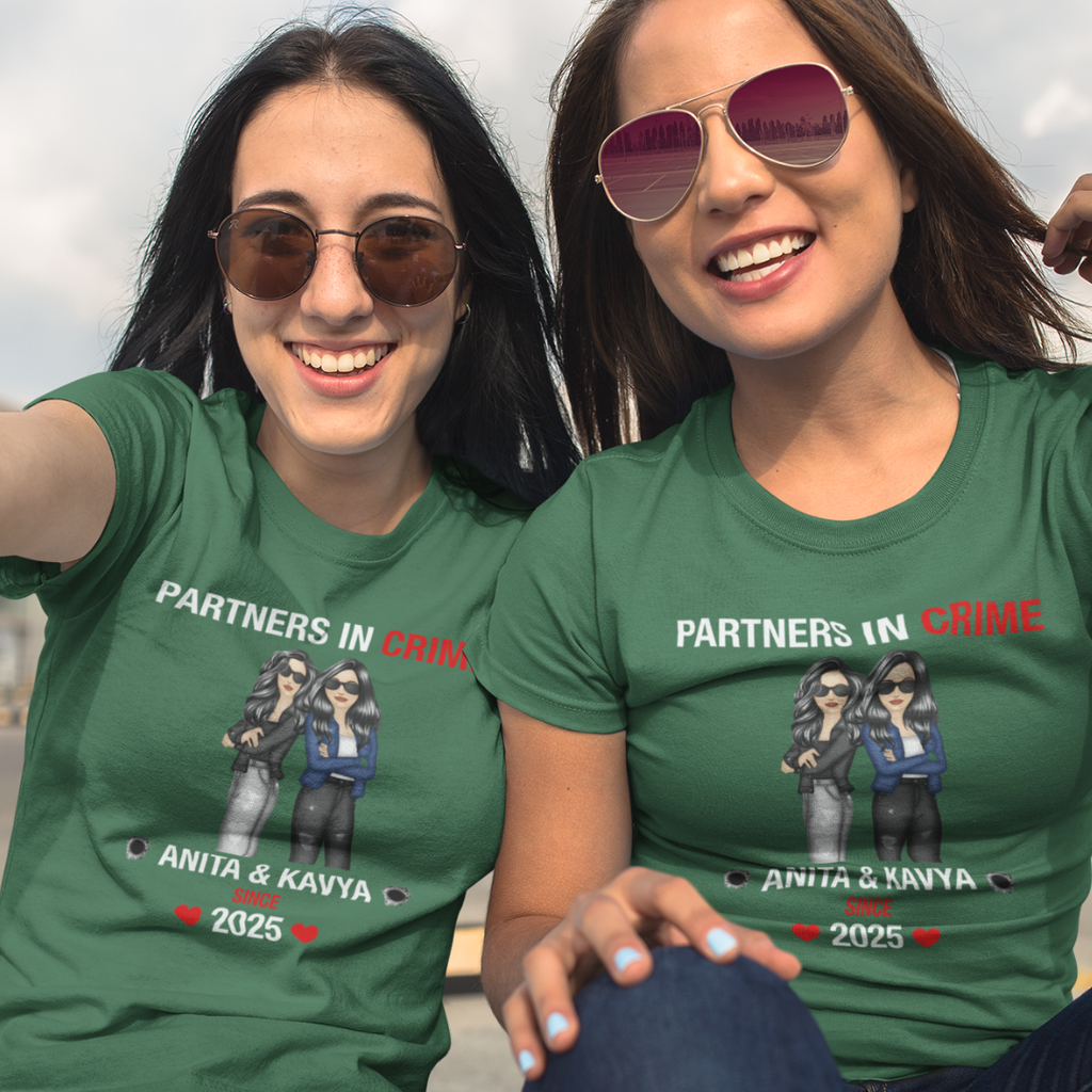 Custom Partners in Crime Bestie Tee