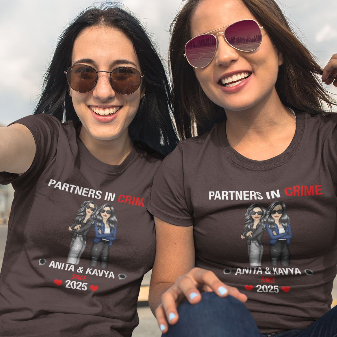 Custom Partners in Crime Bestie Tee
