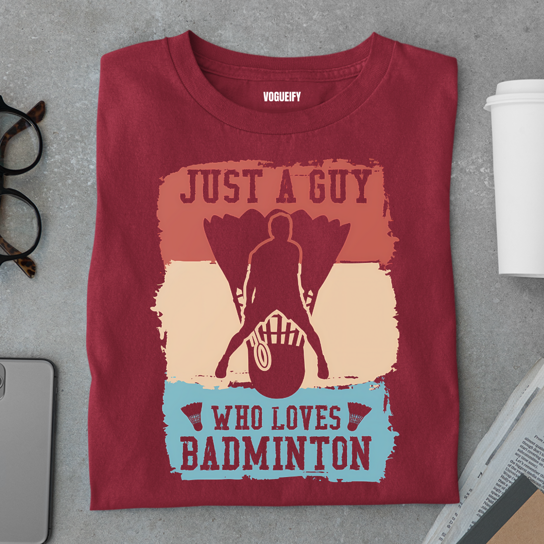 Guy Loves Badminton Tee