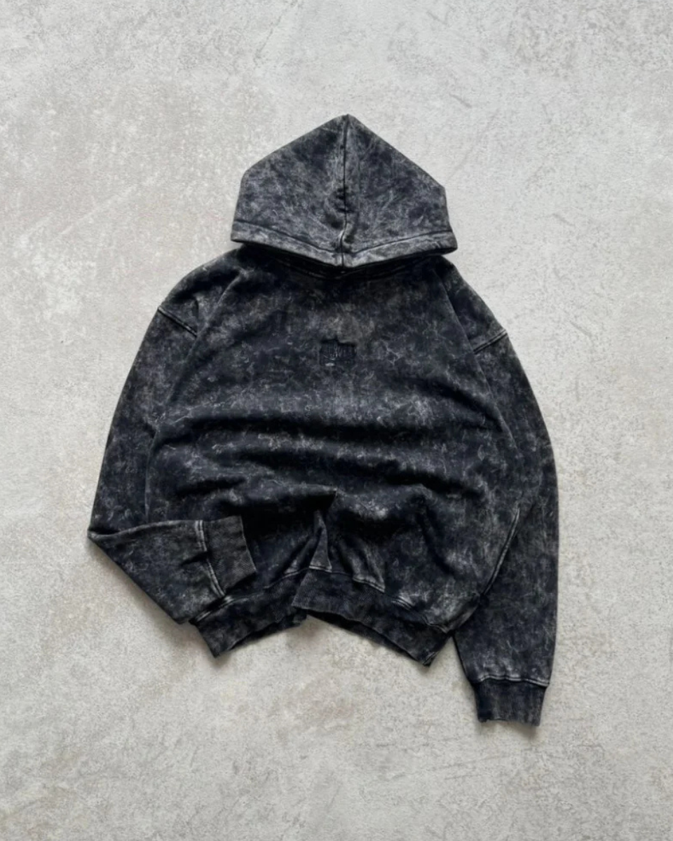 Carbon Black Acid Washed Hoodie