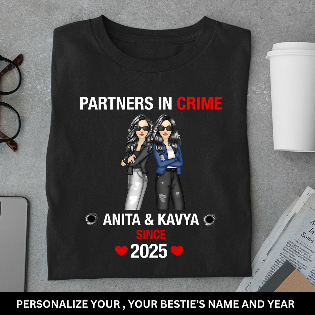 Custom Partners in Crime Bestie Tee