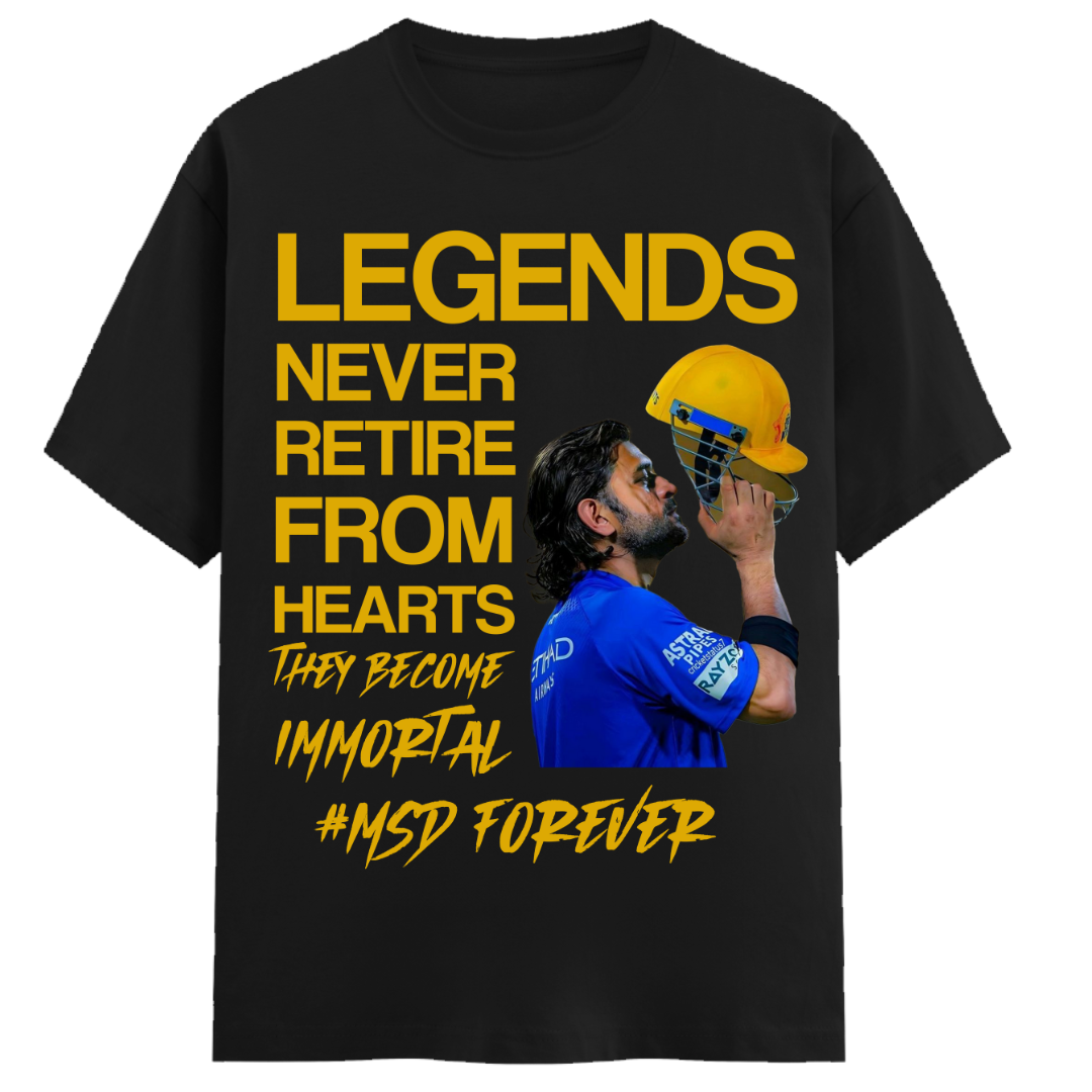 MSD Legends Never Retire Regular Fit Unisex Tee