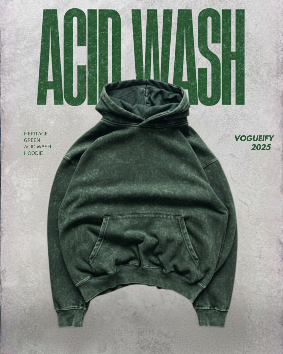 Heritage Green Acid Washed Hoodie